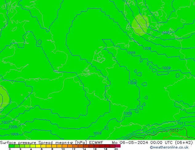 Bodendruck Spread ECMWF Mo 06.05.2024 00 UTC