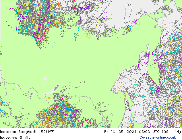 Isotachs Spaghetti ECMWF Fr 10.05.2024 06 UTC