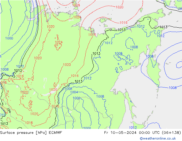 pression de l'air ECMWF ven 10.05.2024 00 UTC