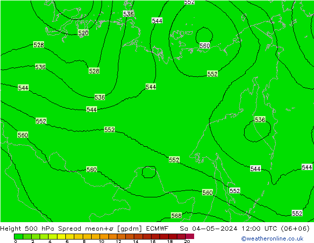 Height 500 hPa Spread ECMWF Sa 04.05.2024 12 UTC