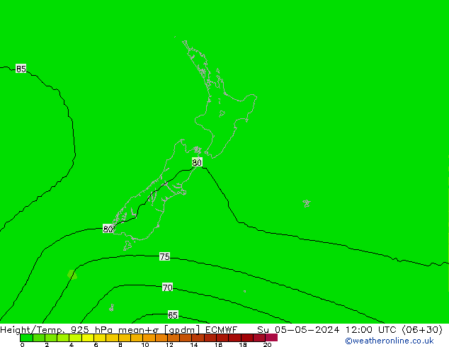 Height/Temp. 925 hPa ECMWF Su 05.05.2024 12 UTC