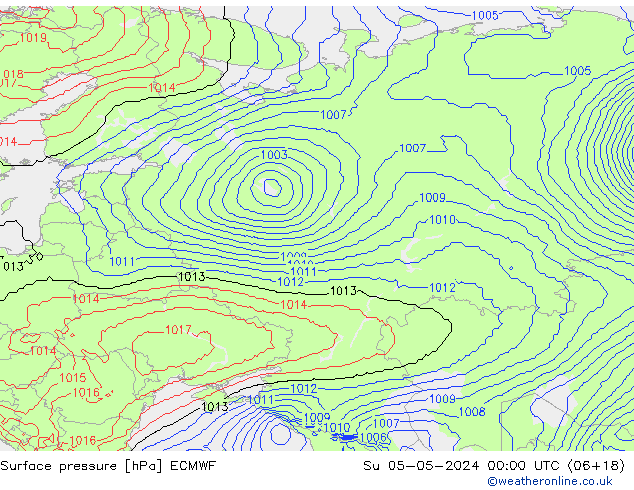 Bodendruck ECMWF So 05.05.2024 00 UTC