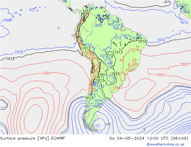 Surface pressure ECMWF Sa 04.05.2024 12 UTC