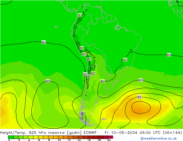 Height/Temp. 925 hPa ECMWF Sex 10.05.2024 06 UTC