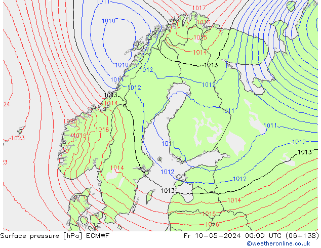 pressão do solo ECMWF Sex 10.05.2024 00 UTC