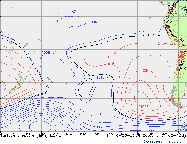 Surface pressure ECMWF Fr 10.05.2024 00 UTC