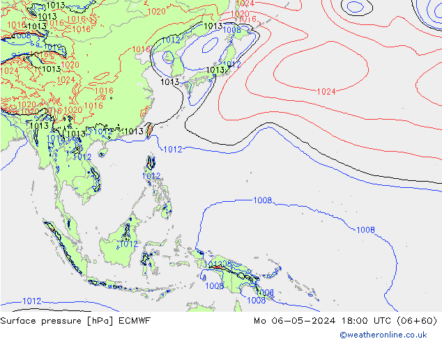 Yer basıncı ECMWF Pzt 06.05.2024 18 UTC