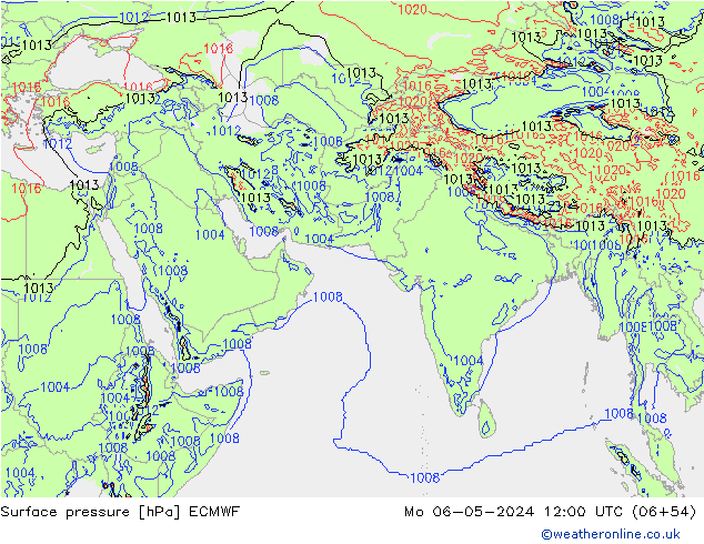 Presión superficial ECMWF lun 06.05.2024 12 UTC
