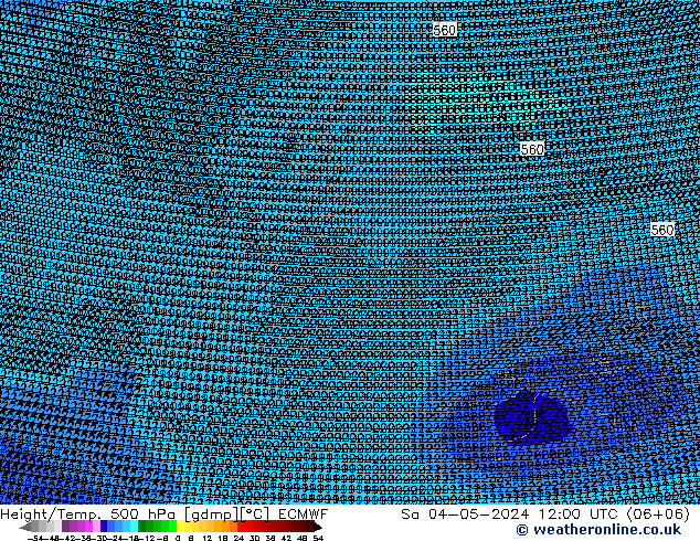 Height/Temp. 500 hPa ECMWF sab 04.05.2024 12 UTC
