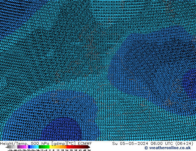 Height/Temp. 500 hPa ECMWF nie. 05.05.2024 06 UTC
