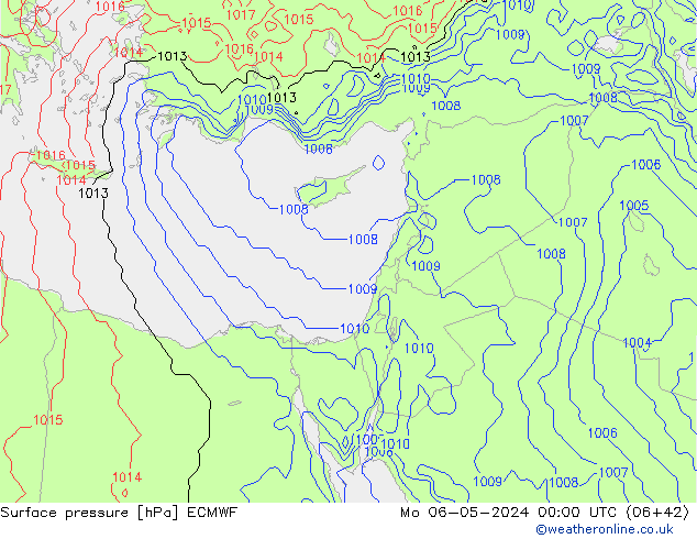 Luchtdruk (Grond) ECMWF ma 06.05.2024 00 UTC