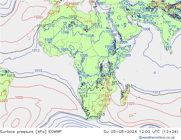 ciśnienie ECMWF nie. 05.05.2024 12 UTC