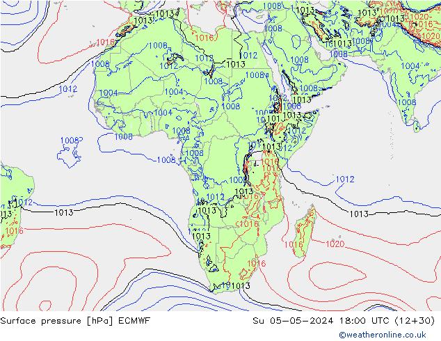 Yer basıncı ECMWF Paz 05.05.2024 18 UTC