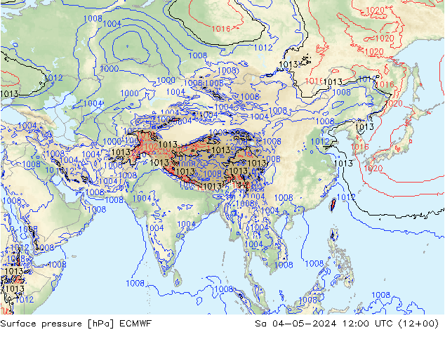 Surface pressure ECMWF Sa 04.05.2024 12 UTC