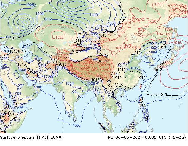 ciśnienie ECMWF pon. 06.05.2024 00 UTC