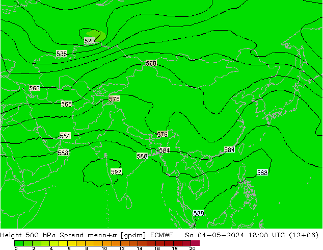 Height 500 hPa Spread ECMWF so. 04.05.2024 18 UTC