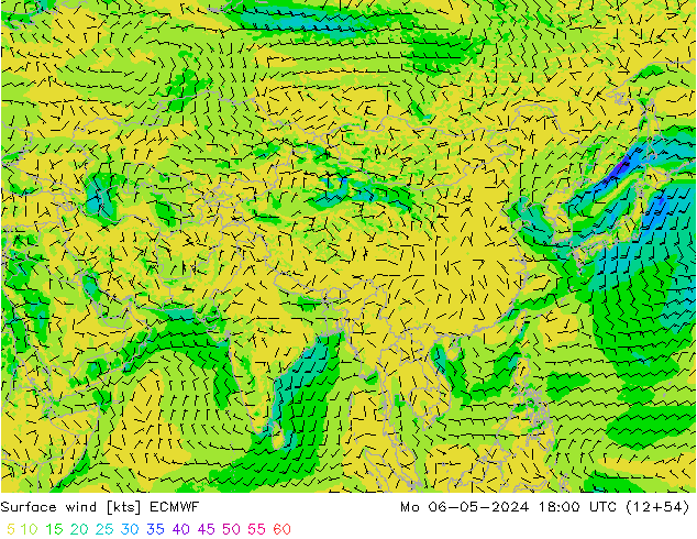 Surface wind ECMWF Mo 06.05.2024 18 UTC