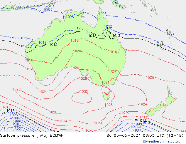 приземное давление ECMWF Вс 05.05.2024 06 UTC