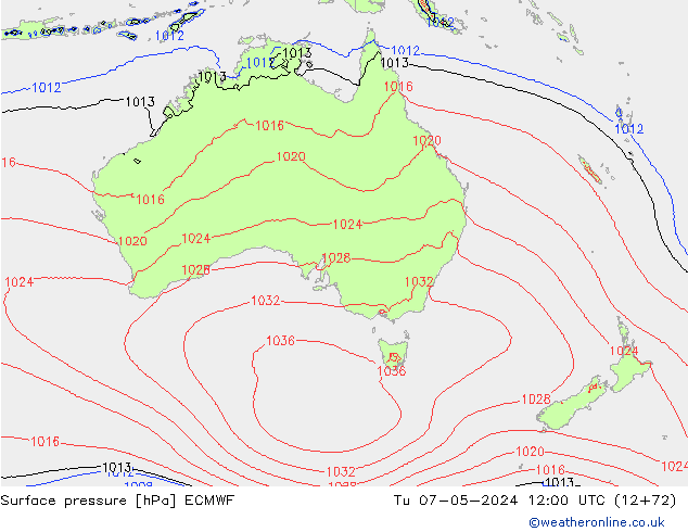 Pressione al suolo ECMWF mar 07.05.2024 12 UTC