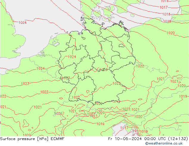 Yer basıncı ECMWF Cu 10.05.2024 00 UTC