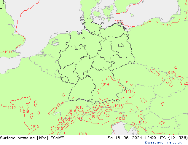 pressão do solo ECMWF Sáb 18.05.2024 12 UTC