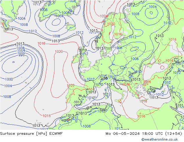 Surface pressure ECMWF Mo 06.05.2024 18 UTC