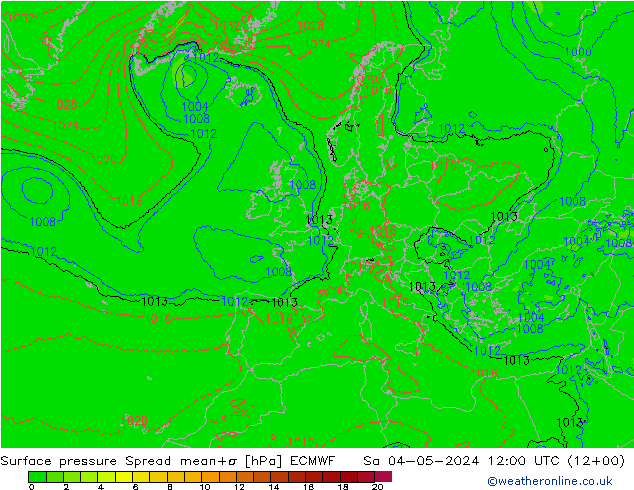 Bodendruck Spread ECMWF Sa 04.05.2024 12 UTC