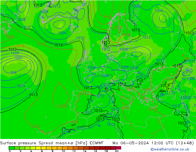 Bodendruck Spread ECMWF Mo 06.05.2024 12 UTC