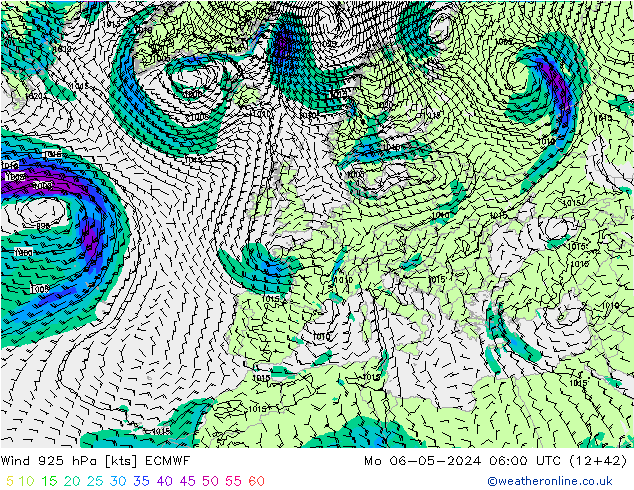 Wind 925 hPa ECMWF Mo 06.05.2024 06 UTC