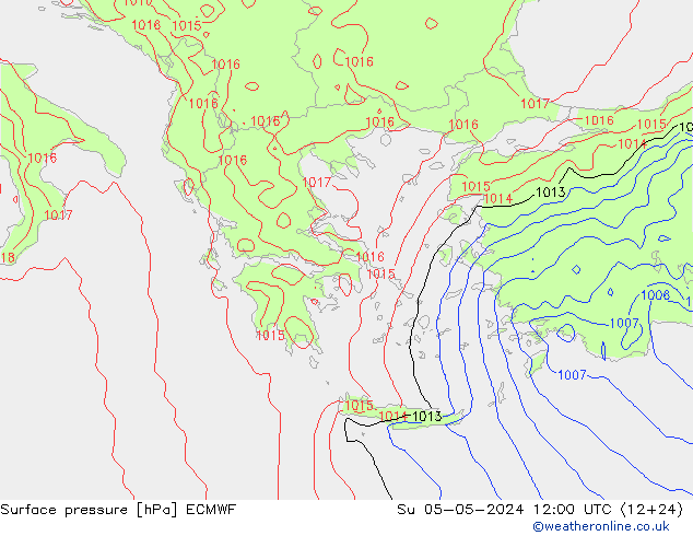 ciśnienie ECMWF nie. 05.05.2024 12 UTC