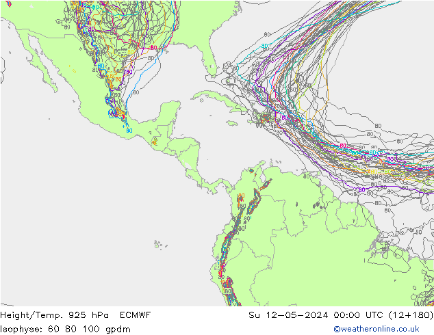 Height/Temp. 925 hPa ECMWF Su 12.05.2024 00 UTC