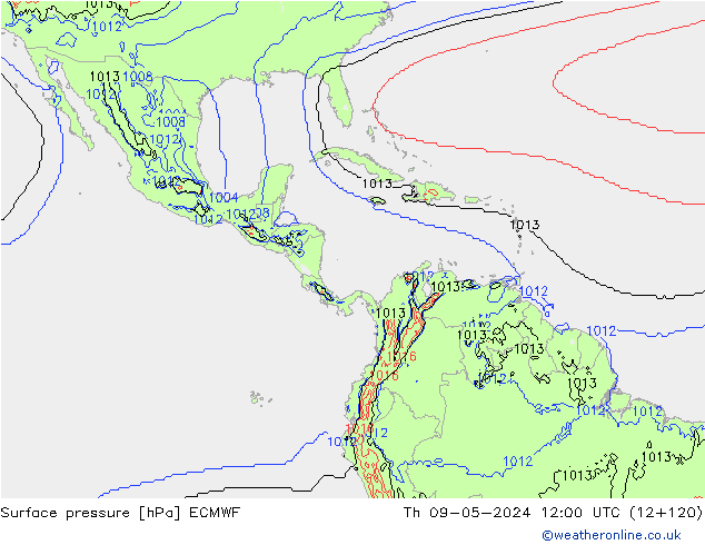 Yer basıncı ECMWF Per 09.05.2024 12 UTC