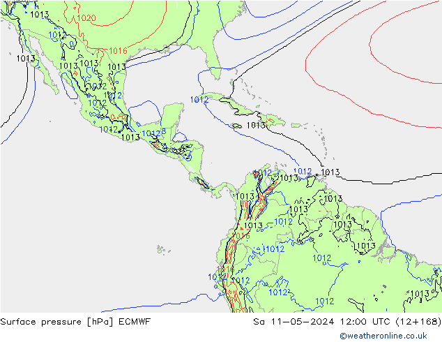 приземное давление ECMWF сб 11.05.2024 12 UTC