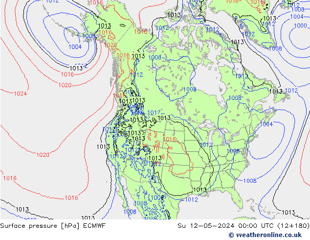 pressão do solo ECMWF Dom 12.05.2024 00 UTC
