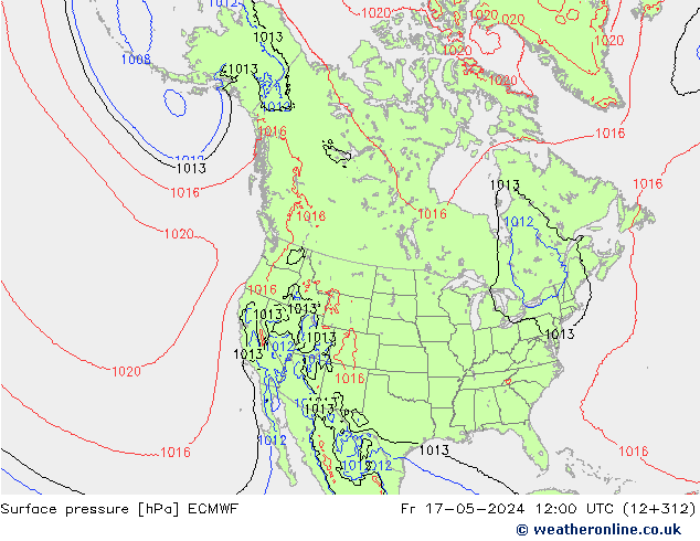 pressão do solo ECMWF Sex 17.05.2024 12 UTC