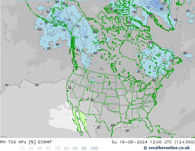 RH 700 hPa ECMWF Su 19.05.2024 12 UTC