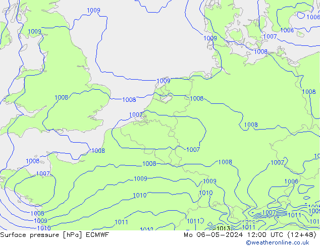 Yer basıncı ECMWF Pzt 06.05.2024 12 UTC