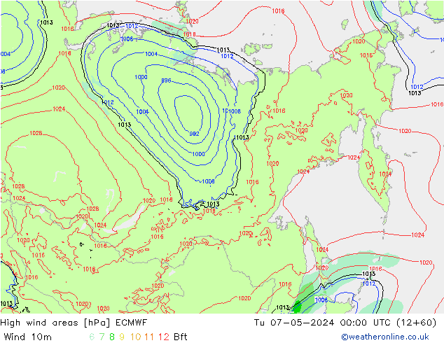 High wind areas ECMWF mar 07.05.2024 00 UTC