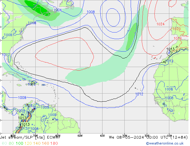 Jet stream/SLP ECMWF We 08.05.2024 00 UTC