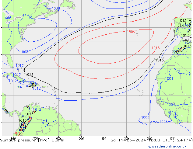 Luchtdruk (Grond) ECMWF za 11.05.2024 18 UTC