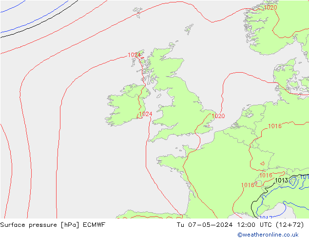 Yer basıncı ECMWF Sa 07.05.2024 12 UTC