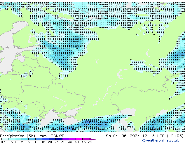 Precipitação (6h) ECMWF Sáb 04.05.2024 18 UTC