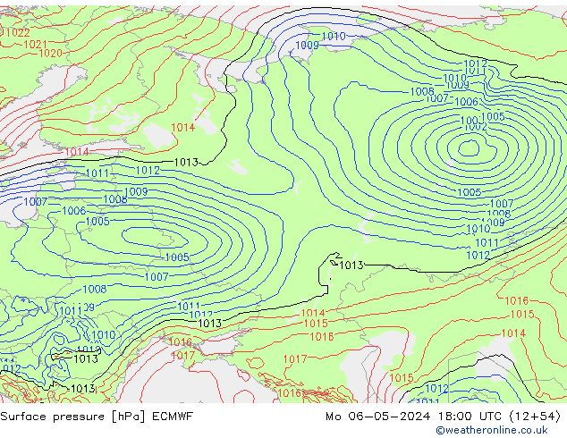 Yer basıncı ECMWF Pzt 06.05.2024 18 UTC