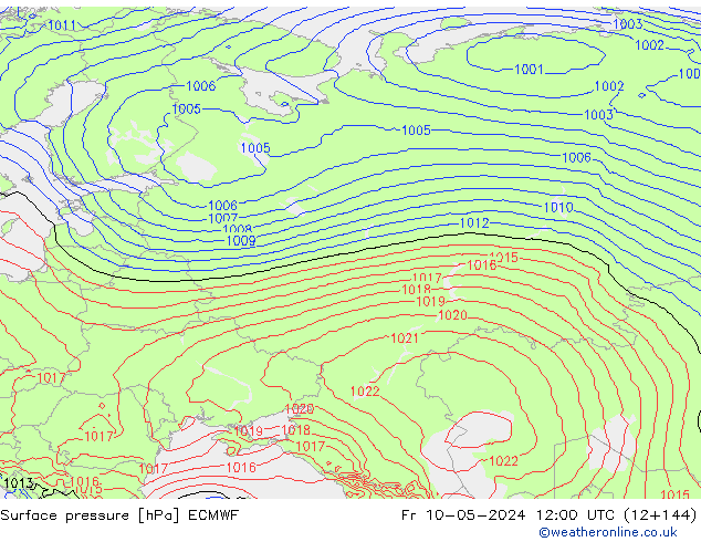 Surface pressure ECMWF Fr 10.05.2024 12 UTC