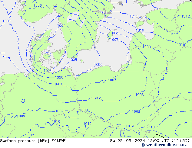 Yer basıncı ECMWF Paz 05.05.2024 18 UTC