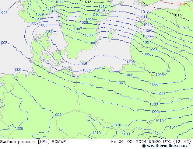 Luchtdruk (Grond) ECMWF ma 06.05.2024 06 UTC