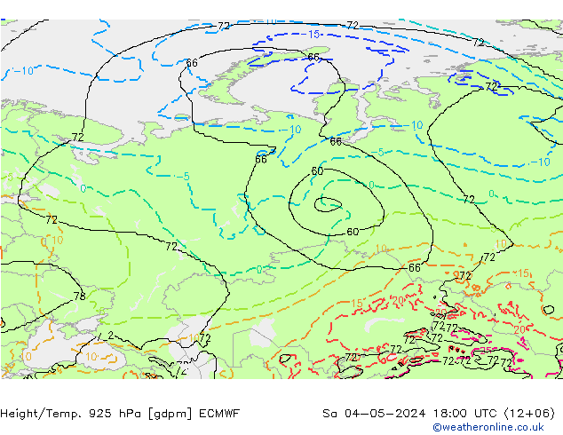 Height/Temp. 925 hPa ECMWF sab 04.05.2024 18 UTC