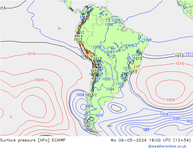 приземное давление ECMWF пн 06.05.2024 18 UTC