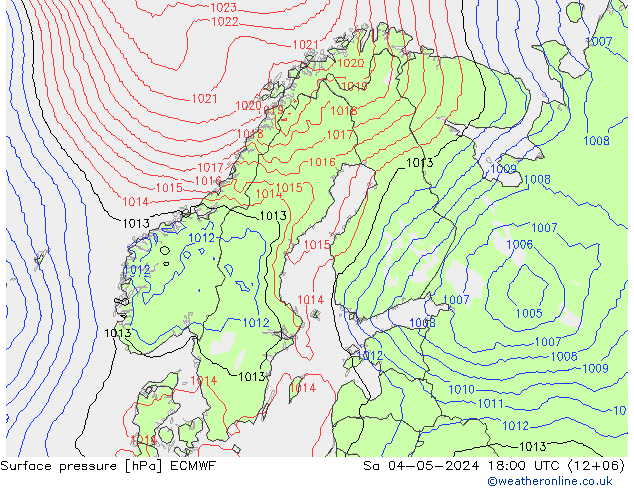 Bodendruck ECMWF Sa 04.05.2024 18 UTC