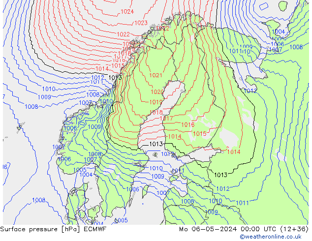 Atmosférický tlak ECMWF Po 06.05.2024 00 UTC